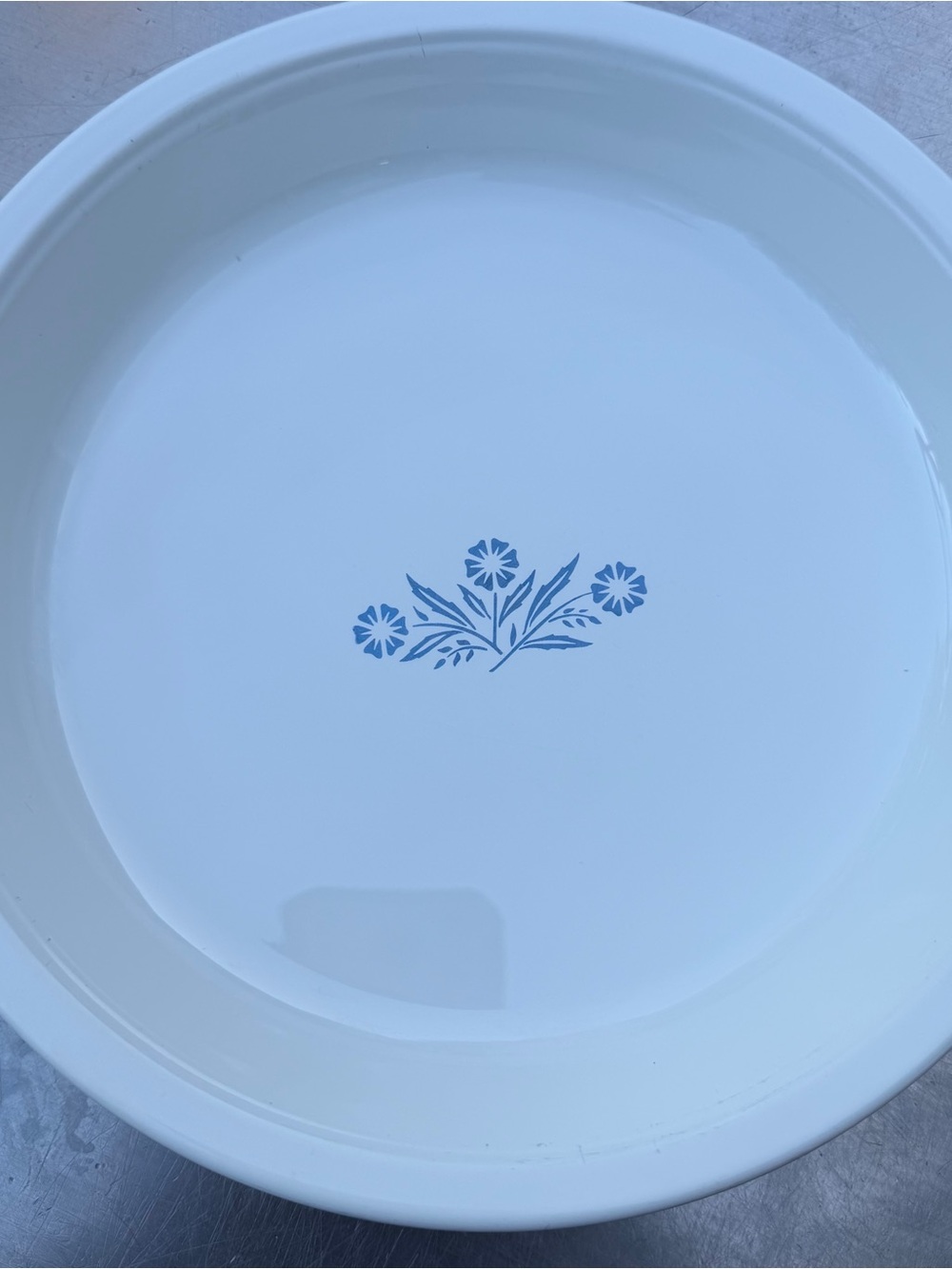 Vintage Corning Ware P-309 Blue Cornflower 9" Pie Plate Pyroceram USA
